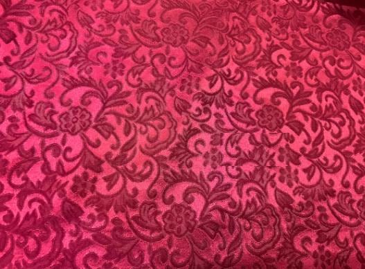 Wine red jacquard fabric, glossy relief jacquard fabric, polyester cotton fabric, Cosplay dress fabric, fabric by the yard