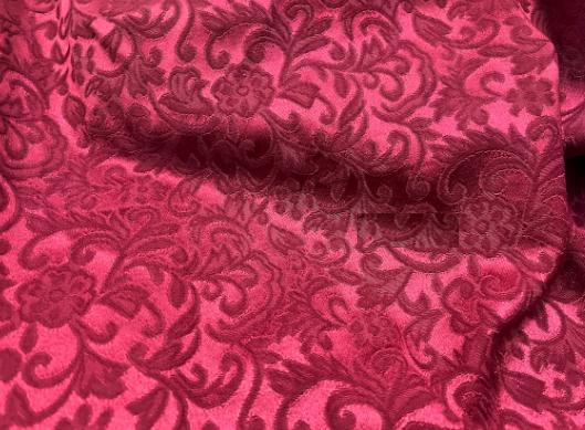 Wine red jacquard fabric, glossy relief jacquard fabric, polyester cotton fabric, Cosplay dress fabric, fabric by the yard