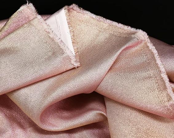 Pink Gold Color Gradient Sparkling Brocade Fabric Jacquard Fabric Handmade DIY Doll Clothes Stage Decoration Background Designer Fabric