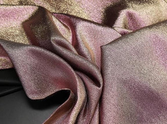 Rose Gold Color Gradient Sparkling Brocade Fabric Jacquard Fabric Handmade DIY Doll Clothes Stage Decoration Background Designer Fabric