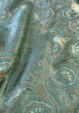 Water blue color brocade fabric, jacquard fabric, wedding dress fabric, by the yard