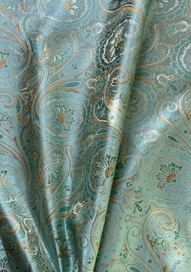 Water blue color brocade fabric, jacquard fabric, wedding dress fabric, by the yard