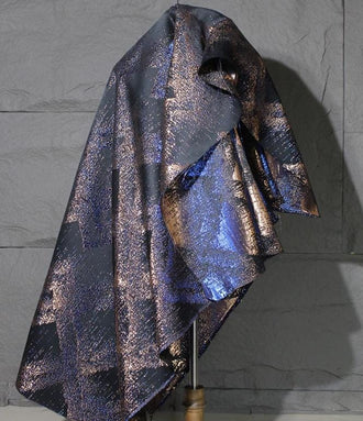 Blue Gold Color Fabric, Jacquard Texture Fabric, Jacket Dress Fabric, Wedding Dress Fabric, Cosplay dress fabric