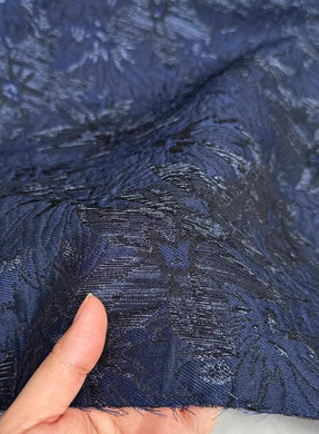 SALE, Fashion jacuqard fabric, navy blue texture flower jacquard fabric, coat suit designer fabric, jacket jacquard fabric,Autumn fabric