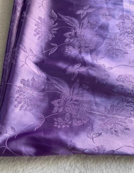 Chinese style light purple fabric, thin jacquard fabric, wedding shirt, qipao, Hanfu fabric