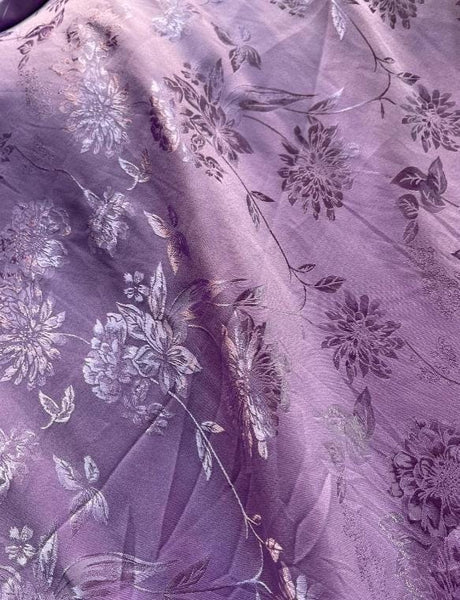 Chinese style light purple fabric, thin jacquard fabric, wedding shirt, qipao, Hanfu fabric