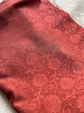 Rust Red Jacquard Fabric, Wedding Dress Fabric, Cheongsam Hanfu Shirt Fabric,