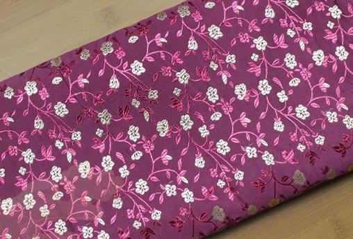 2 Color Light gold flora fabric, purple red fabric, wide brocade fabric with flora pattern, jacquard fabric, cosplay dress fabric,