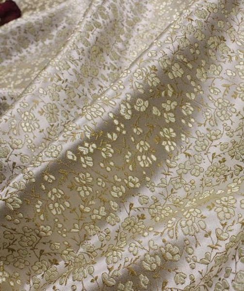 2 Color Light gold flora fabric, purple red fabric, wide brocade fabric with flora pattern, jacquard fabric, cosplay dress fabric,