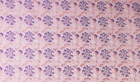 Green/Off-white with pink purple pattern brocade fabric, jacquard fabric, fabric by the yard