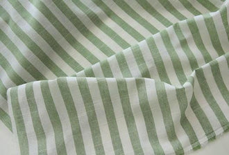 SALE, Summer fabric, green color fabric, polyester cotton blended striped fabric, DIY fabric