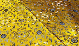 SALE, Wide brocade fabric, bright yellow color brocade fabric, jacquard fabric, animal pattern fabric,