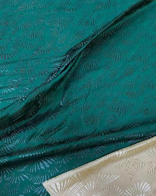 SALE, Peacock Green Color Brocade Fabric, Deep Green Color Brocade Fabric, Jacquard Fabric, by the yard