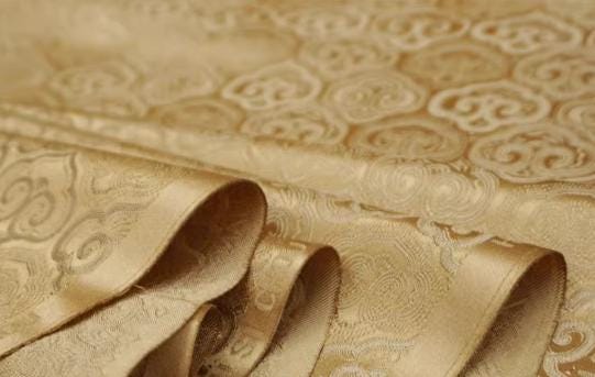 SALE, Golden color brocade fabric, jacket dress fabric, wedding jacquard fabric, by the yard