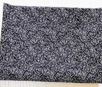 Black rose fabric, pure cotton high-density poplin fabric,  suitable for handmade bags, clothing, home fabrics, cotton cloth