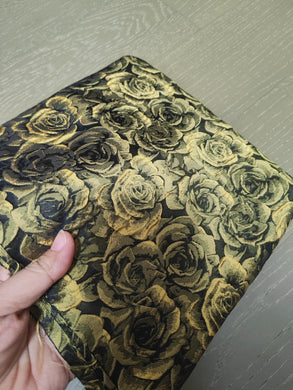 20%OFF-Fashion jacuqard fabric, black color jacquard with gold color rose fabric, wedding jacket dress fabric, by the yard