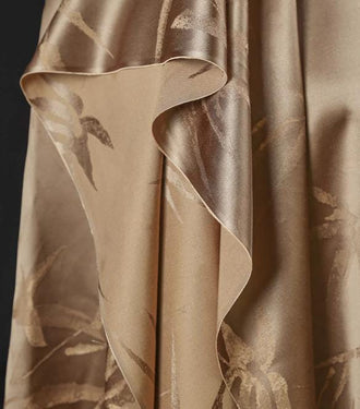 Golden coffee color fabric, bamboo pattern jacquard fabric, Chinese qipao jacket clothing design fabric,  wholesale fabric