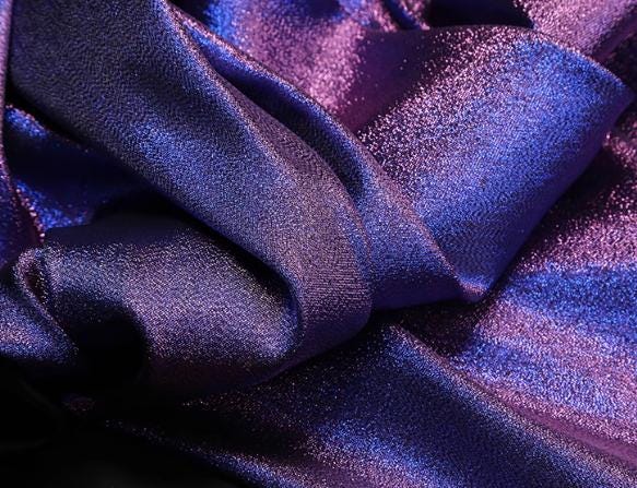 Blue Purple Color Gradient Sparkling Brocade Fabric Jacquard Fabric Handmade DIY Doll Clothes Stage Decoration Background Designer Fabric