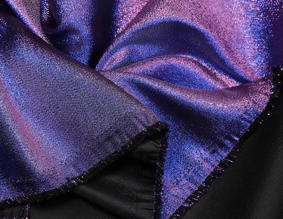 Blue Purple Color Gradient Sparkling Brocade Fabric Jacquard Fabric Handmade DIY Doll Clothes Stage Decoration Background Designer Fabric