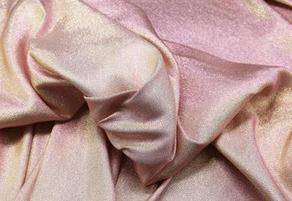Pink Gold Color Gradient Sparkling Brocade Fabric Jacquard Fabric Handmade DIY Doll Clothes Stage Decoration Background Designer Fabric