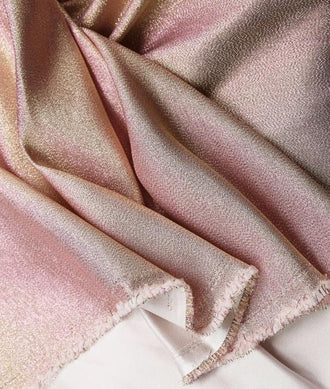Pink Gold Color Gradient Sparkling Brocade Fabric Jacquard Fabric Handmade DIY Doll Clothes Stage Decoration Background Designer Fabric