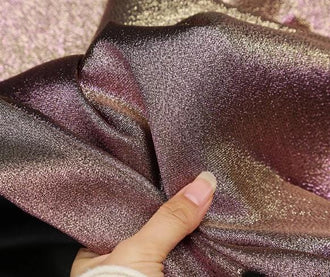 Rose Gold Color Gradient Sparkling Brocade Fabric Jacquard Fabric Handmade DIY Doll Clothes Stage Decoration Background Designer Fabric