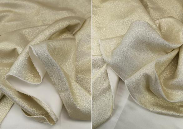 White Gold Color Gradient Sparkling Brocade Fabric Jacquard Fabric Handmade DIY Doll Clothes Stage Decoration Background Designer Fabric