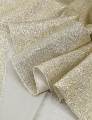 White Gold Color Gradient Sparkling Brocade Fabric Jacquard Fabric Handmade DIY Doll Clothes Stage Decoration Background Designer Fabric