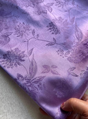 Chinese style light purple fabric, thin jacquard fabric, wedding shirt, qipao, Hanfu fabric