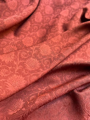 Rust Red Jacquard Fabric, Wedding Dress Fabric, Cheongsam Hanfu Shirt Fabric,