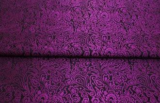 SALE, Black color brocade fabric with rose red pattern, jcquard Fabric, wedding jacquard fabric, by the yard
