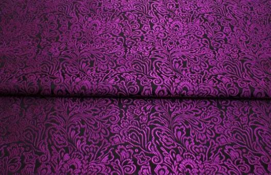 SALE, Black color brocade fabric with rose red pattern, jcquard Fabric, wedding jacquard fabric, by the yard