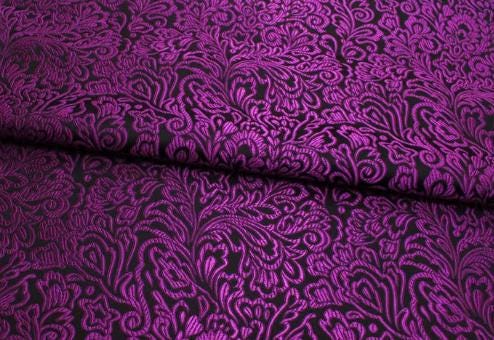 SALE, Black color brocade fabric with rose red pattern, jcquard Fabric, wedding jacquard fabric, by the yard