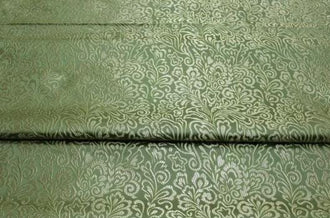 SALE, Olive green color brocade fabric, Wedding jacket dress jacquard fabric, by the yard