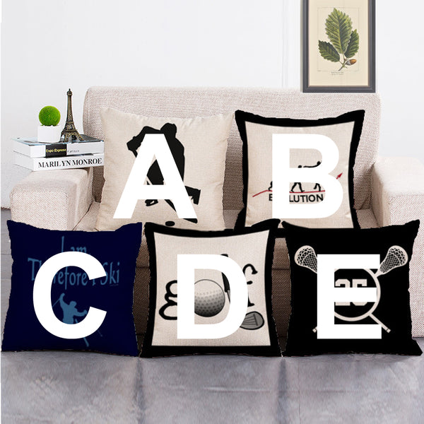 Cushion Cover SET Cotton Linen Throw Pillow,Sports - LiYiFabrics