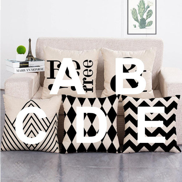 Cushion Cover SET Cotton Linen Throw Pillow, BE FREE Style - LiYiFabrics