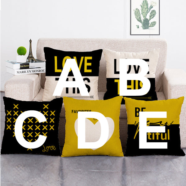 Cushion Cover SET Cotton Linen Throw Pillow,Love Style - LiYiFabrics