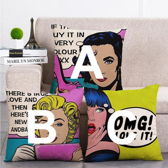 Cushion Cover SET Cotton Linen Throw Pillow,Marilyn Monroe design