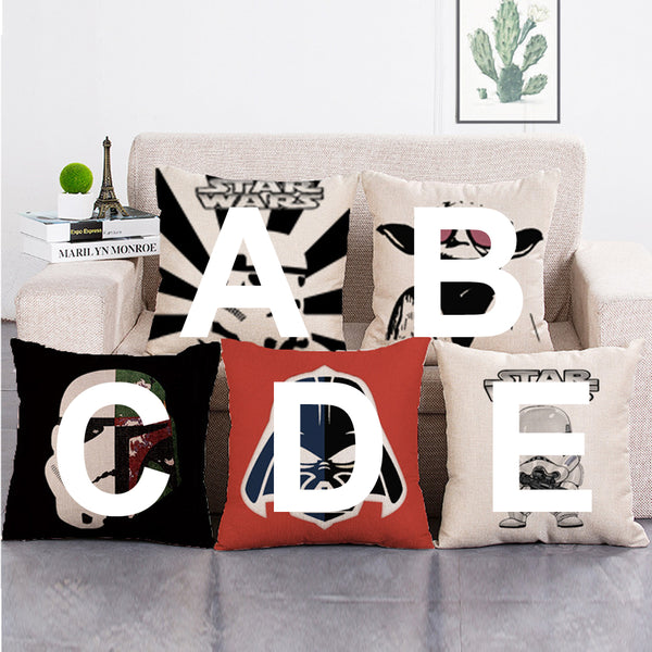 Cushion Cover SET Cotton Linen Throw Pillow, Star Wars - LiYiFabrics