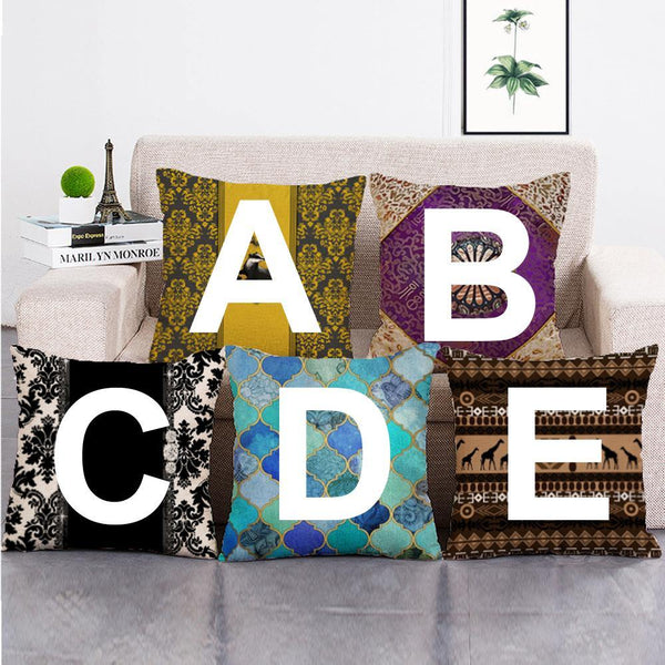 Classic Cushion Cover SET Cotton Linen Throw Pillow - LiYiFabrics