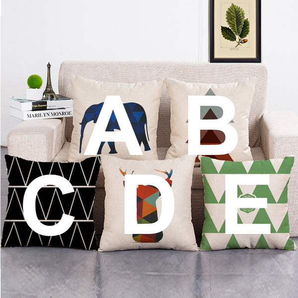 Cushion Cover SET Cotton Linen Throw Pillow,Abstract Painting design - LiYiFabrics