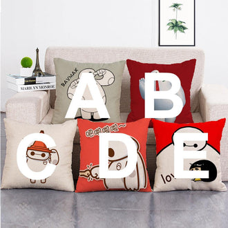 Cushion Cover SET Cotton Linen Throw Pillow, Baymax style