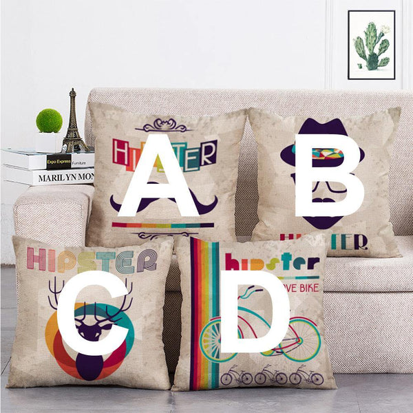 Cushion Cover SET Cotton Linen Throw Pillow,Hipster style - LiYiFabrics