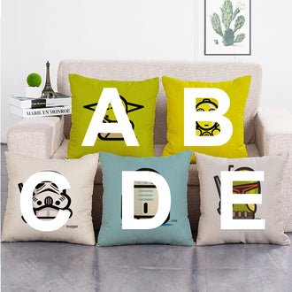Cushion Cover SET Cotton Linen Throw Pillow, starwars style