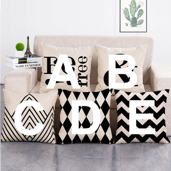 Cushion Cover SET Cotton Linen Throw Pillow,& Style - LiYiFabrics