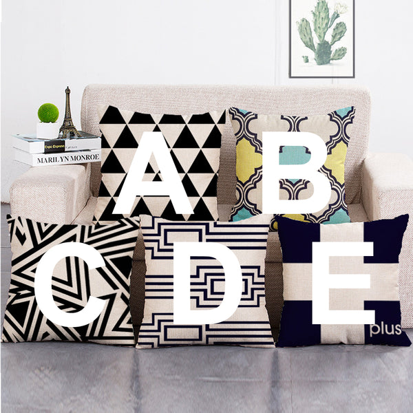 Cushion Cover SET Cotton Linen Throw Pillow, Plus Style - LiYiFabrics