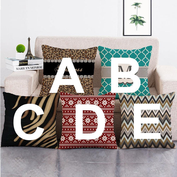 Cushion Cover SET Cotton Linen Throw Pillow, M Style - LiYiFabrics