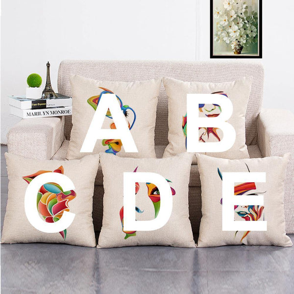 Cushion Cover SET Cotton Linen Throw Pillow, face - LiYiFabrics