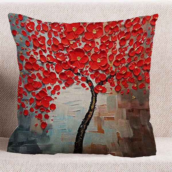 Cushion Cover SET Cotton Linen Throw Pillow,Trees - LiYiFabrics