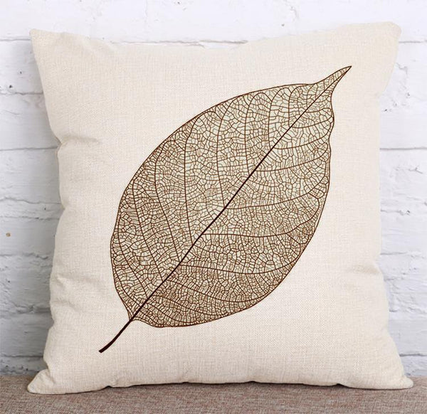 Cushion Cover Cotton & Linen Throw Pillow,Leaf - LiYiFabrics